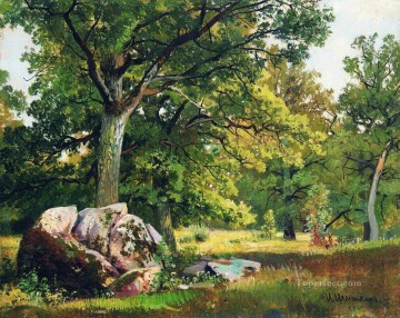 風景 Painting - 森の中の晴れた日 オークス 1891 古典的な風景 イワン・イワノビッチの木々